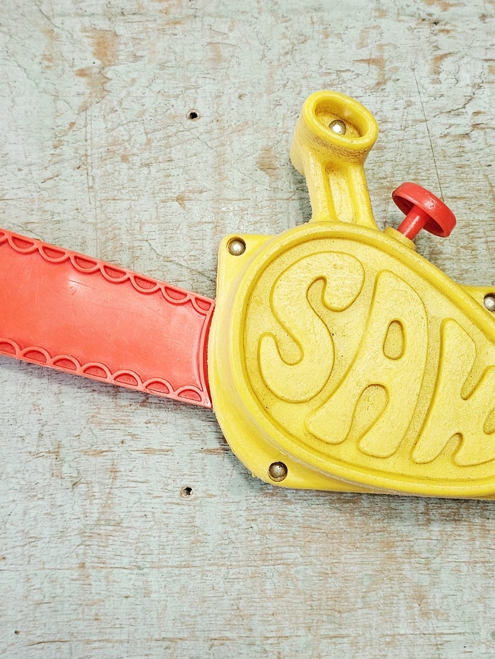 Vintage 1972 Mattel Tuff Stuff Tools Plastic Chain Saw Working Play Saw